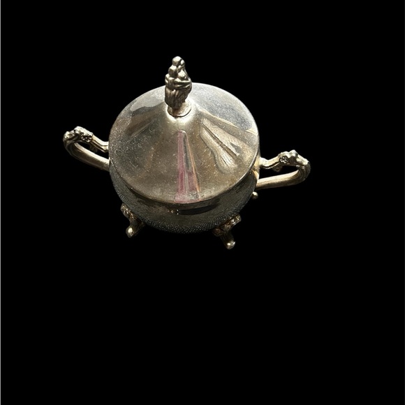 Vintage Silver Plate Sugar Pot & Creamer Pitcher Set Footed Jug Container Decor - Picture 2 of 7